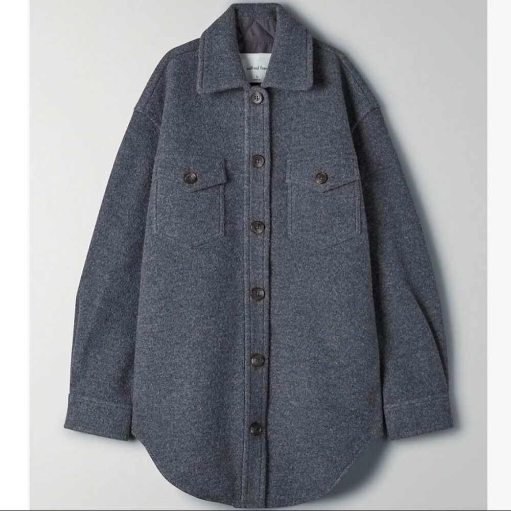 Aritzia Wilfred Free Ganna Shirt Jacket - Heather Dark Iron (S)